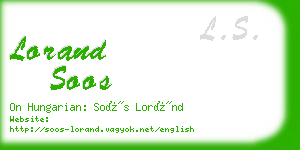 lorand soos business card