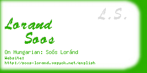 lorand soos business card